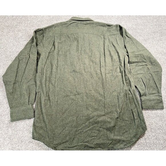 st johns bay chamois cloth button up shirt mens medium green outdoor fall warm. - Picture 7 of 7